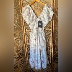 The Kooples V-Neck Floral Midi Dress NWT Size 1